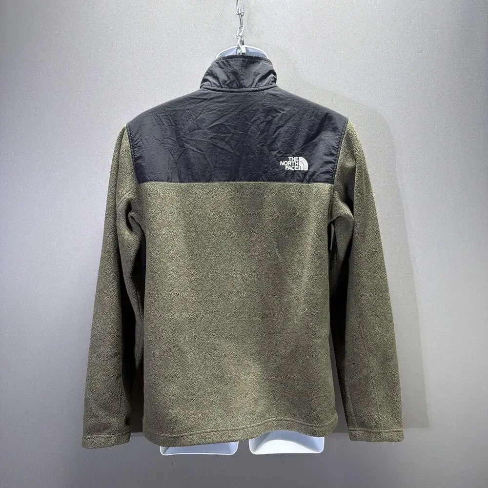 North Face Denali Fleece 1/4 Zip Pullover Men's S Olive Green Black Sweatshirt